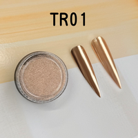 Poudre effet miroir magique (finition électroplaquée) – Pigment pour ongles effet chrome/titane – Poudre effet miroir pour salon