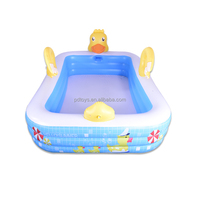 P&D Nouvelle grande piscine gonflable en PVC 255x182x104CM Piscines à éclaboussures Design canard jaune et éléphant Extérieur Adultes Enfants' Natation