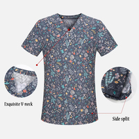 Blouse unisexe pour hôpital dentaire, hauts de travail imprimés de dessins animés mignons, tenues décontractées à manches courtes pour infirmières et toilettage d'animaux