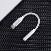Adaptador DAC T4 con Decodificación Digital, Tipo-C a 3.5mm, Ocho Hilos, Plateado, Modelo KT02H20 para Teléfonos Móviles y Dispositivos