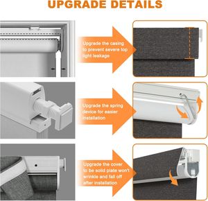 Persianas Enrollables Persilux Sin Taladro, Sin Herramientas, 100% Opacas, de Tela de Lino, Inalámbricas, Aislantes Térmicas, Tamaños Personalizados, para Ventanas del Hogar - Product Image 4