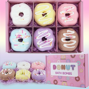 Bain de gâteau bio coloré personnalisé pour ensemble de bombe <span class=keywords><strong>mini</strong></span> beignet de <span class=keywords><strong>bubble</strong></span>-gum de luxe idée cadeau parfaite