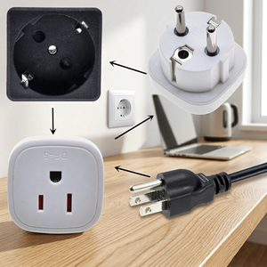 Adaptateur de prise américaine USA vers prise européenne Type E/F Adaptateur de prise Schuko Utilisation en Allemagne <span class=keywords><strong>France</strong></span> pour les chargeurs d'ordinateur portable et d'appareil photo - Product Image 6