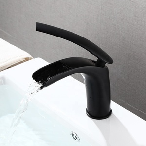 Singola maniglia matte black acqua cascata miscelatore del bacino - Product Image 2