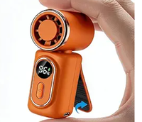 Mini ventilateur portable à clip rechargeable avec écran LED, 5 vitesses, réglable à 180°, pour la maison, l'extérieur et le bureau