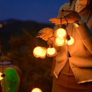 Giáng sinh đèn pin Powered 6.5ft 10 LED Edison treo trong nhà cổ tích shatterproof ngoài trời Patio chuỗi đèn