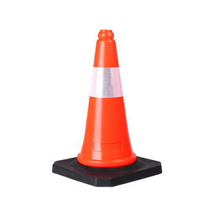 शीर्ष 500 मिमी ऊंचाई पे यातायात सड़क सुरक्षा संकेत काले आधार के साथ परावर्तक पोर्टेबल आउटडोर शंकु - Product Image 2