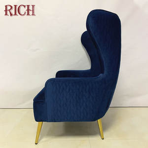 Contemporain de luxe fauteuil de <span class=keywords><strong>velours</strong></span> pour chambre d'aile française <span class=keywords><strong>haut</strong></span> bras <span class=keywords><strong>chaise</strong></span> avec <span class=keywords><strong>dossier</strong></span> <span class=keywords><strong>chaise</strong></span> de loisirs moderne - Product Image 4