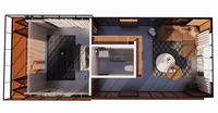 Maison flottante préfabriquée modulaire de luxe en acier léger, villa mobile, salle de bain, atelier pour les escapades en bord de lac et en montagne