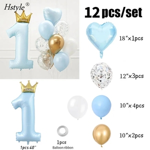 Hstyle First <strong>Birthday</strong> Party 1st Baby Girl <strong>Decorations</strong> 40inch <strong>Princess</strong> Crown One Balloon Baby First One Year Anniversary Supplies - Product Image 3