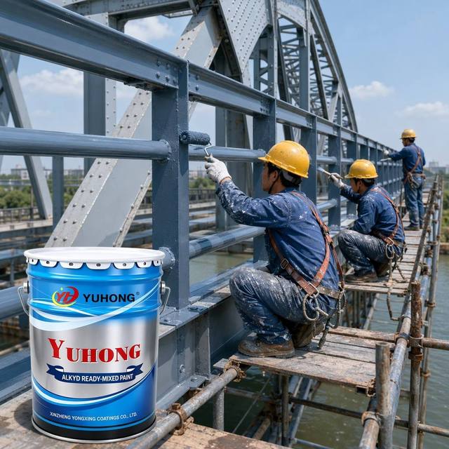 Yuhong Steel Metal Coating Alkyd Ready Mixed Paint Anti-rust Spray Paint for Mining Equipment Fast Dry Customizable Colors ISO