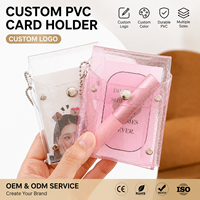 Dompet Kartu Wanita Transparan Tahan Air Bahan PVC, Tempat Kartu Bisnis Pria, Tas Kartu Kredit, Dompet Mini Kartu Identitas, Dompet Koin Wanita