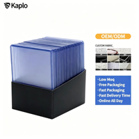 Protège-cartes rigides 35pt 3x4 pouces en PVC transparent pour cartes à collectionner et cartes sportives avec boîte de rangement et présentoir