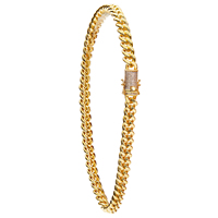 Chaîne cubaine Miami en acier inoxydable plaqué or 18 carats, largeur 10 mm, style hip-hop, avec micro-pavé de zircon et fermoir, pour hommes – Vente flash