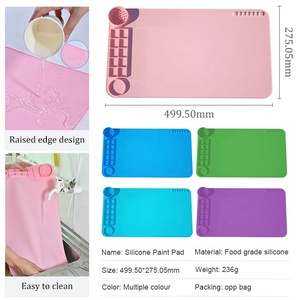 Tapis de peinture en silicone durable personnalisé par le fabricant avec palette de pigments antiadhésive pour la coloration et le dessin - Product Image 1