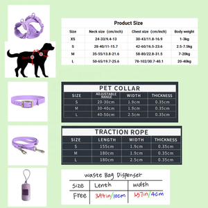 <strong>2026</strong> Hot Sale Waterproof Adjustable Luxury Custom <strong>Pet</strong> Dog <strong>Collar</strong> Leash Harness Set - Product Image 4