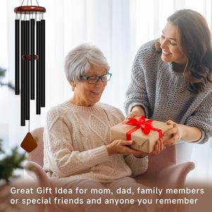 50-inch Black Aluminum-<b>wood</b> <b>Wind</b> <b>Chime</b>, Outdoor Waterproof, Holiday Gift, Outdoor Home Decoration - Product Image 6