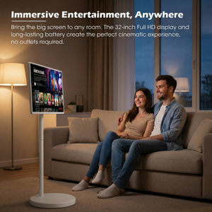 Téléviseur intelligent Android 32 pouces, moniteur portable, écran tactile LCD Full HD, prise en charge <span class=keywords><strong>de</strong></span> l'affichage interactif du texte et <span class=keywords><strong>de</strong></span> l'animation, utilisation en intérieur - Product Image 3
