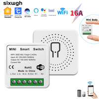 Tuya WiFi Smart Switch Mini Dark Box Switch Single Open Dual Control Alaxa Voice Wireless Control 16A