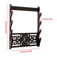 Support mural pour épée-Porte-armes d'arts martiaux à 4 niveaux Présentoir de protection en polaire Katana Wakizashi Tanto Wall