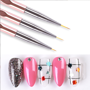 Rose Gold Handle Nylon Hair Nail Fine Liner Brush UV Gel Polish Painting <b>Pen</b> for Professional Manicure Art - Product Image 6