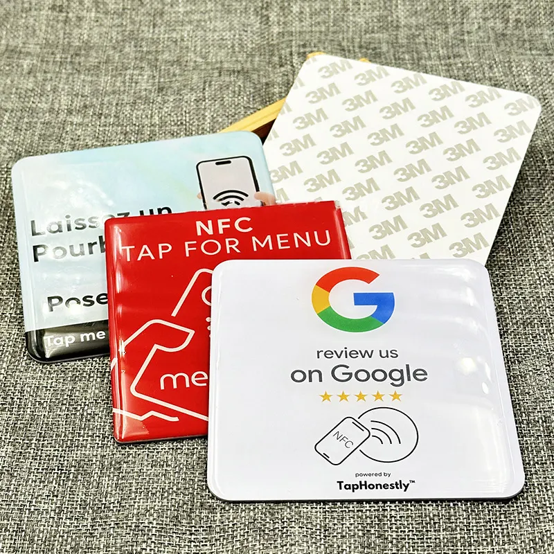 Programmabile RFID NFC 12*12CM Tag con codice QR epossidico Google Card rivedere noi su Google