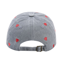 Casquette de baseball vintage délavée et vieillie avec protection solaire, visière incurvée, broderie cœur pour femme, vente en gros