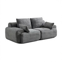 Canapé Chesterfield deux places MOQ 100 Mousse personnalisée Corduroy coloré Salon Emballage sous vide comprimé Matériel en tissu