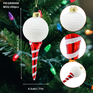 Boule de Noël en verre, raquette, tour Eiffel, boîte à crayons, design balle de <span class=keywords><strong>golf</strong></span>, ornement suspendu en verre, décoration de sapin de Noël - Product Image 3