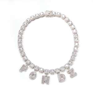 Оптовая продажа, персонализированное ожерелье из кубического фианита, муассанита, багета Lcy Miami, подвеска на заказ, кубинское ожерелье - Product Image 2