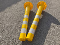 Poteau de délimitation flexible ROADSAFE 75 cm 2026, jaune, en PU réfléchissant, pour la sécurité des voitures et des parkings, destiné au marché équatorien