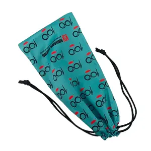 Custom Stamping Logo Microfiber Eyeglass Cloth Bag Drawstring Sunglasses Pouch Glasses Packaging Pouch