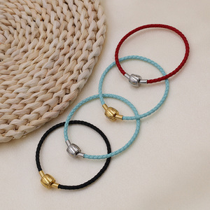 Diy Braided <b>Bracelet</b> <b>Red</b> Rope Titanium Steel Clasp Unisex Gift Fashion Cuff <b>Bracelets</b> - Product Image 3