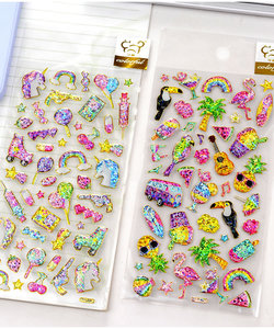 Pegatinas de Cristal WOWEI con Lámina Dorada, Láser Brillante y Pegatinas de Frutas Estereoscópicas 3D, Decoraciones de Diamantes de Colores - Product Image 4