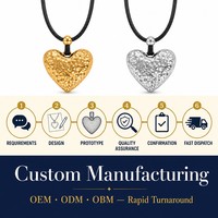 Collier unisexe en acier inoxydable plaqué or 18 carats avec pendentif cœur martelé et chaîne corde, prêt à être expédié en gros
