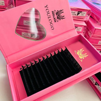 Extensions de cils noirs volumineux en velours, plateaux de cils mixtes, extensions de cils individuels en cachemire noir mat, plateaux de volume