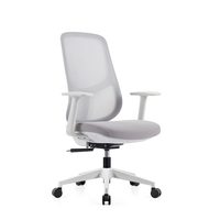 Chaise de bureau en maille JOHOOFURNITURE, dossier haut, gris, OEM ODM, Silla De Oficina, pour usage commercial, moderne, robuste, confortable