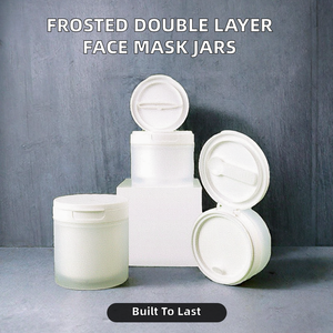 Pot cosmétique rond en plastique PP dépoli double couche avec couvercle à clip/cuillère, <span class=keywords><strong>pour</strong></span> masque facial, crème <span class=keywords><strong>pour</strong></span> les yeux, 50g 100g 120g 150g - Product Image 2