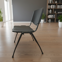 Chaise de formation empilable avec structure en acier en forme de cœur, chaise de conférence en plastique PP