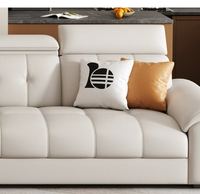 Fauteuil inclinable en cuir tufté manuel, canapé individuel réglable avec porte-gobelet latéral pour home cinéma et salon