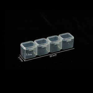 Transparent Plastic Storage Box 4 Compartment With Lid Jewelry Organizer Desktop Nail Art Ring Holder Small Size - Product Image 4