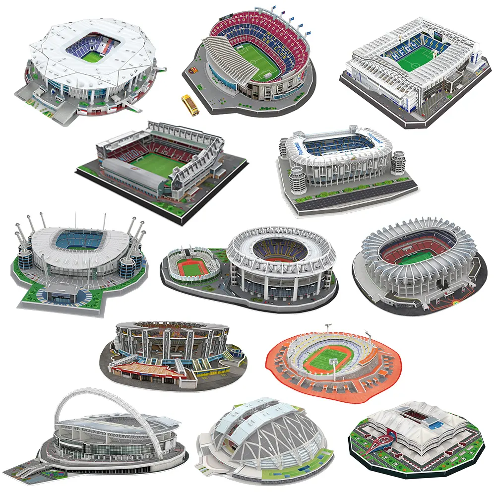 ของที่ระลึกเรอัลมาดริด Bernabeu Stadium 3D โฟมปริศนาสำหรับเด็กที่กำหนดเองการศึกษาของเล่นปริศนาการ์ตูน DIY สำหรับแฟนฟุตบอล