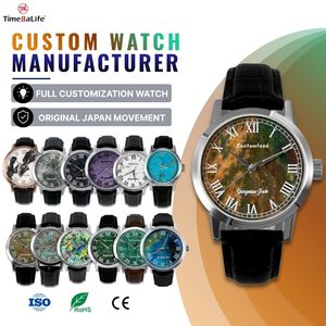 Reloj Mecánico Automático con Movimiento Miyota OEM ODM, Correa de Cuero, Esfera de Piedra Natural de Ágata Oceánica y Amatista Personalizada - Product Image 1