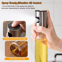 Bouteille pulvérisateur d'huile d'olive à livraison rapide, en acier inoxydable et verre borosilicate, sans BPA, brume fine pour friteuse à air, grillades et cuisson
