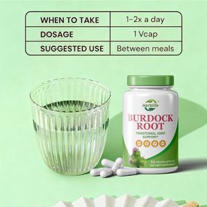 Cápsulas de Raíz de Bardana de Marca Privada OEM ODM 500 mg - Suplemento Herbal para la Salud del Hígado y la Piel, Digestión, Apoyo Inmunológico, Vegano - Product Image 4