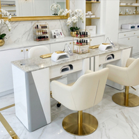 Table de manucure professionnelle moderne pour salon de beauté avec 2, 3 ou 4 places
