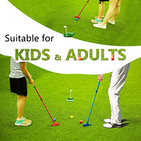 Mini-putter de golf bidirectionnel avec logo personnalisable, ensemble de club de putter de golf rétractable à longueur réglable, pour enfants et adultes