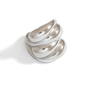 Geometric Stainless Steel <b>Ring</b> Irregular <b>Opening</b> Unisex Fashion Jewelry Gift Yiwu Origin JZ21487S - Product Image 3