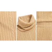 Ensemble 2 pièces de luxe en maille côtelée lurex doré : Haut à col roulé + Pantalon palazzo large – Tenue modeste musulmane – Vente en gros Golfe – Usine OEM