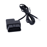 Câble d'alimentation OBD2 16 broches à angle droit pour caméra embarquée, traceur GPS, HUD avec adaptateur de faisceau de câblage